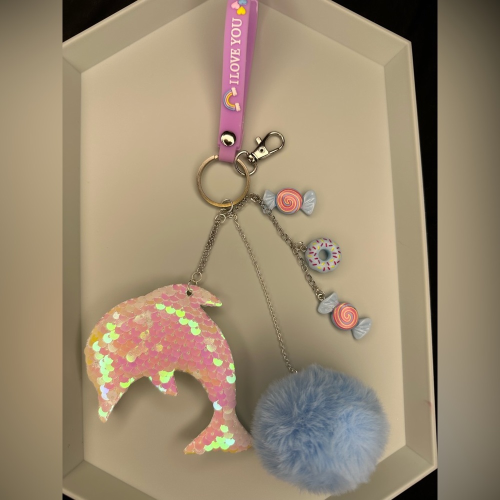 Cute Handmade Sequin Keychain